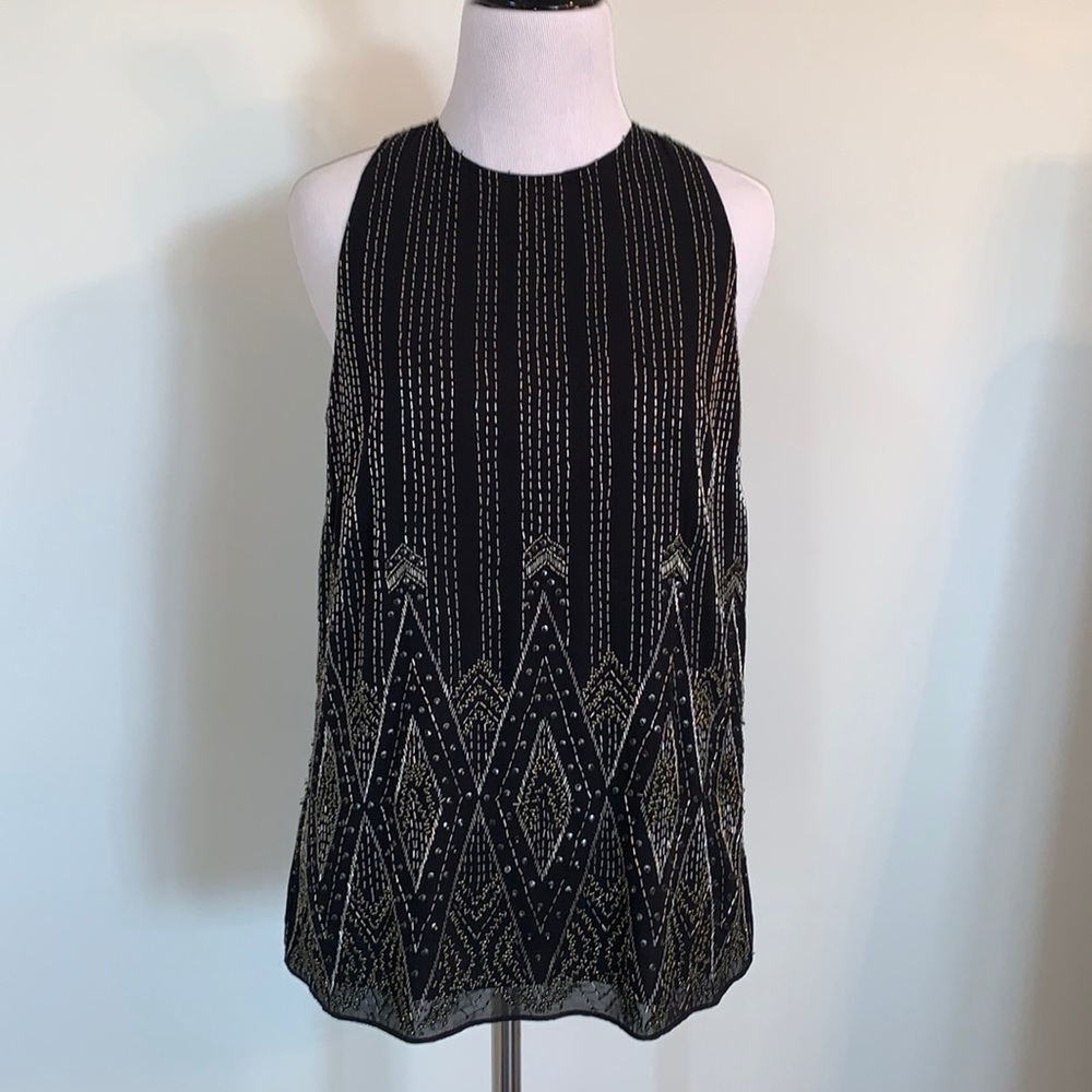 Ralph Lauren Sleeveless Formal, Beaded Top. Size S.